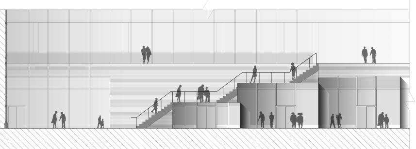 sky podium:a study of mixed-use building at podium level within the context of a tall building, particular attention was given to circulation and core